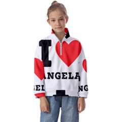 I Love Angela  Kids  Half Zip Hoodie by ilovewhateva