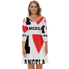 I Love Angela  Shoulder Cut Out Zip Up Dress by ilovewhateva