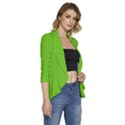 Alien Green	 - 	3/4 Sleeve Ruffle Edge Open Front Jacket View3