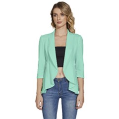 Magic Mint	 - 	3/4 Sleeve Ruffle Edge Open Front Jacket