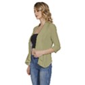 Khaki	 - 	3/4 Sleeve Ruffle Edge Open Front Jacket View2