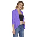 Sweet Crocus Purple	 - 	3/4 Sleeve Ruffle Edge Open Front Jacket View3