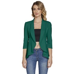 Castleton Green	 - 	3/4 Sleeve Ruffle Edge Open Front Jacket