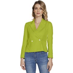 Acid Green	 - 	long Sleeve Revers Collar Cropped Jacket