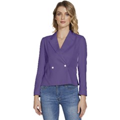 Cyber Grape Purple	 - 	long Sleeve Revers Collar Cropped Jacket