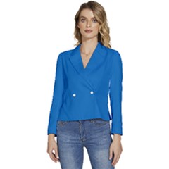 Nebulas Blue	 - 	long Sleeve Revers Collar Cropped Jacket