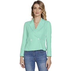 Magic Mint	 - 	long Sleeve Revers Collar Cropped Jacket by ColorfulWomensWear