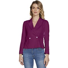 Boysenberry Purple	 - 	long Sleeve Revers Collar Cropped Jacket