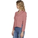 Canyon Clay Red	 - 	Long Sleeve Revers Collar Cropped Jacket View2