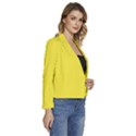 Blazing Yellow	 - 	Long Sleeve Revers Collar Cropped Jacket View3