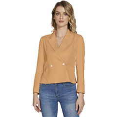 Earth Yellow	 - 	long Sleeve Revers Collar Cropped Jacket