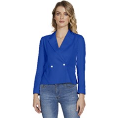 Princess Blue	 - 	long Sleeve Revers Collar Cropped Jacket by ColorfulWomensWear