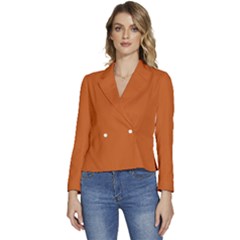 Orange Chocolat	 - 	long Sleeve Revers Collar Cropped Jacket