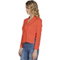 Orange Flame	 - 	Long Sleeve Revers Collar Cropped Jacket View2