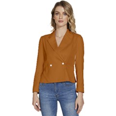 Windsor Orange	 - 	long Sleeve Revers Collar Cropped Jacket