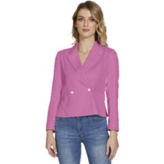 Wild Orchid Pink	 - 	long Sleeve Revers Collar Cropped Jacket