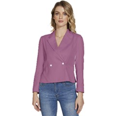 Red Violet Purple	 - 	long Sleeve Revers Collar Cropped Jacket