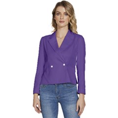 Ultra Violet Purple	 - 	long Sleeve Revers Collar Cropped Jacket