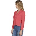 Valentine Red	 - 	Long Sleeve Revers Collar Cropped Jacket View2