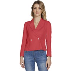 Madder Lake	 - 	long Sleeve Revers Collar Cropped Jacket