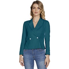 Eagle Green	 - 	long Sleeve Revers Collar Cropped Jacket by ColorfulWomensWear