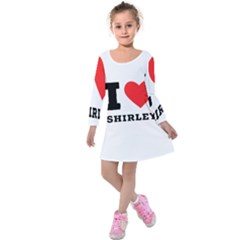 I Love Shirley Kids  Long Sleeve Velvet Dress by ilovewhateva