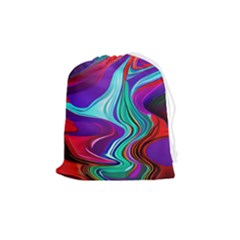 Fluid Background Drawstring Pouch (medium) by GardenOfOphir