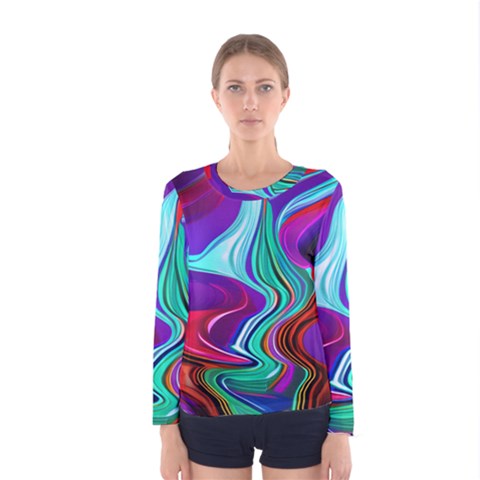 Fluid Background Women s Long Sleeve Tee by GardenOfOphir