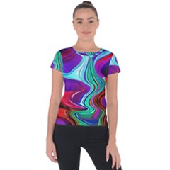 Fluid Background Short Sleeve Sports Top  by GardenOfOphir