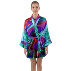 Fluid Background Long Sleeve Satin Kimono by GardenOfOphir