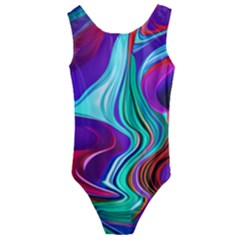 Fluid Background Kids  Cut-out Back One Piece Swimsuit by GardenOfOphir