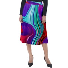 Fluid Background Classic Velour Midi Skirt  by GardenOfOphir