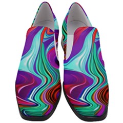 Fluid Background Women Slip On Heel Loafers by GardenOfOphir