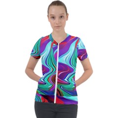 Fluid Background Short Sleeve Zip Up Jacket by GardenOfOphir