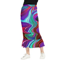 Fluid Background Maxi Fishtail Chiffon Skirt by GardenOfOphir