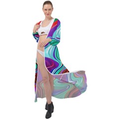 Fluid Background Maxi Chiffon Beach Wrap by GardenOfOphir