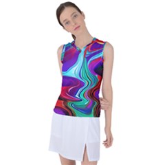 Fluid Background Women s Sleeveless Sports Top by GardenOfOphir