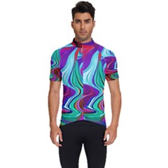 Fluid Background Men s Short Sleeve Cycling Jersey by GardenOfOphir