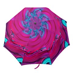 Fluid Art Pattern Folding Umbrellas by GardenOfOphir