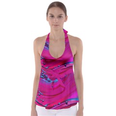 Fluid Art Pattern Babydoll Tankini Top by GardenOfOphir