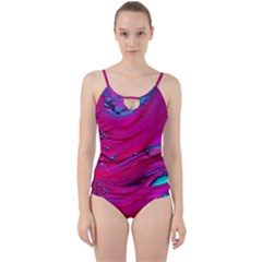 Fluid Art Pattern Cut Out Top Tankini Set by GardenOfOphir