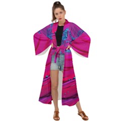 Fluid Art Pattern Maxi Kimono by GardenOfOphir