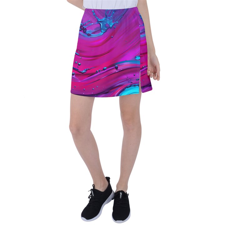 Fluid Art Pattern Tennis Skirt