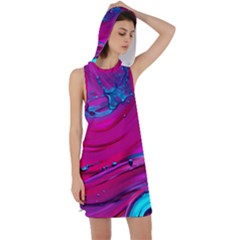 Fluid Art Pattern Racer Back Hoodie Dress by GardenOfOphir