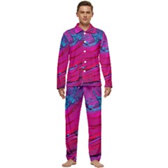 Fluid Art Pattern Men s Long Sleeve Velvet Pocket Pajamas Set by GardenOfOphir