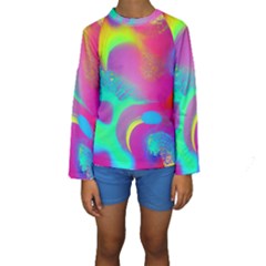 Fluid Background Kids  Long Sleeve Swimwear by GardenOfOphir