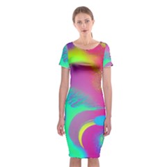 Fluid Background Classic Short Sleeve Midi Dress by GardenOfOphir