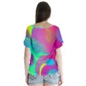 Fluid Background V-Neck Flutter Sleeve Top View2