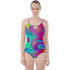 Fluid Background Cut Out Top Tankini Set by GardenOfOphir