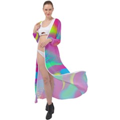 Fluid Background Maxi Chiffon Beach Wrap by GardenOfOphir